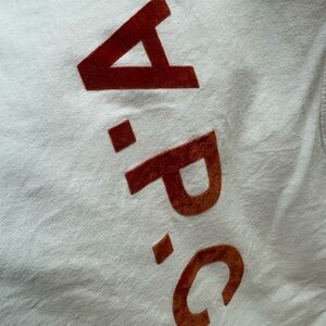 A.P.C. White Tee with Red-velvet Logo Print